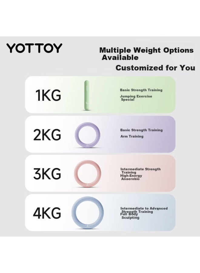 Yottoy Ring Dumbbell Uni Home Fitness Solid Plating Pure Iron Dumbbell 3kg Pink - Image 4
