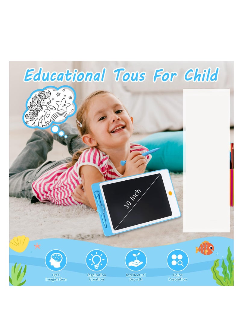 SYOSI LCD Writing Tablet Doodle Board, 10 Inch Portable Drawing Board for Kids Reusable Writing Pad for Toddlers Educational Learning Toys Gifts for 3 4 5 6 7 8 Years Old Girls Boys (Blue, 10 inch) - Image 4