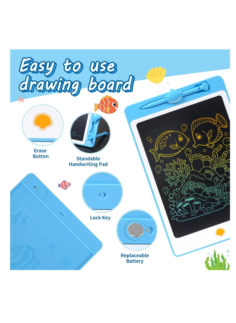 SYOSI LCD Writing Tablet Doodle Board, 10 Inch Portable Drawing Board for Kids Reusable Writing Pad for Toddlers Educational Learning Toys Gifts for 3 4 5 6 7 8 Years Old Girls Boys (Blue, 10 inch) - Image 5