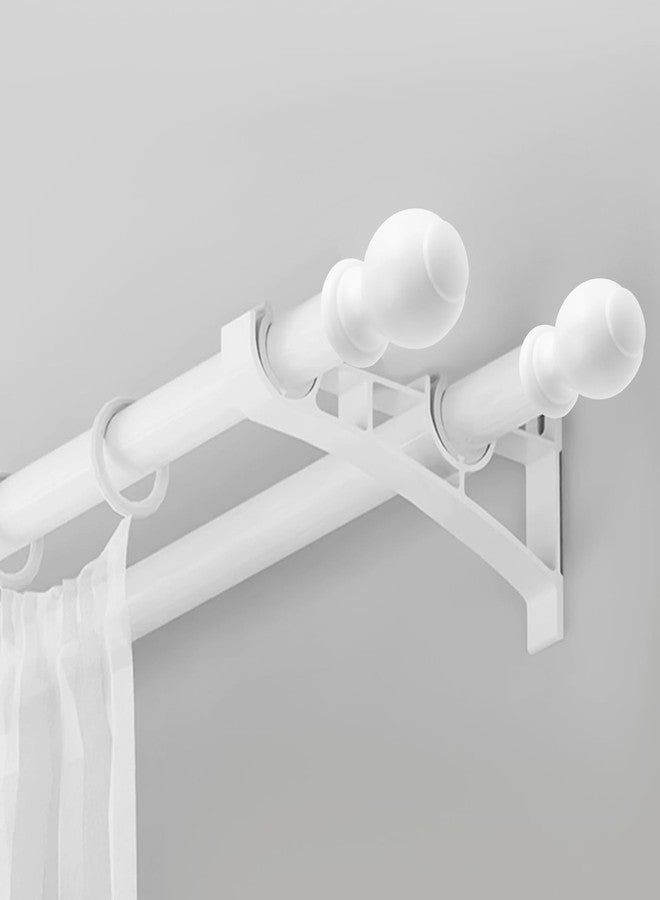 Antrader Finials for Curtain Rods,Wood Curtain Rod Finials with M5 Standard Screws, White,2Pcs - Image 5