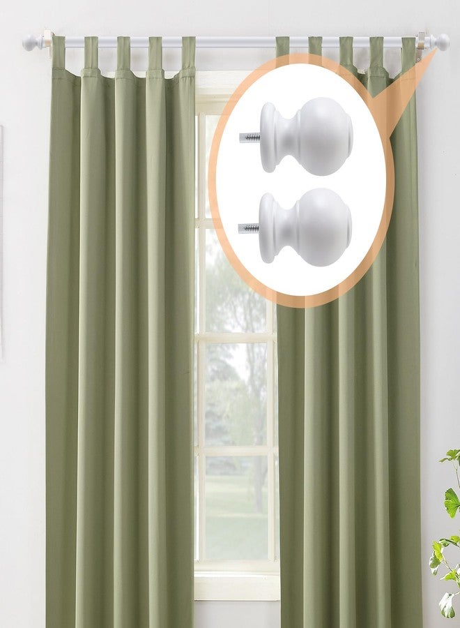 Antrader Finials for Curtain Rods,Wood Curtain Rod Finials with M5 Standard Screws, White,2Pcs - Image 4