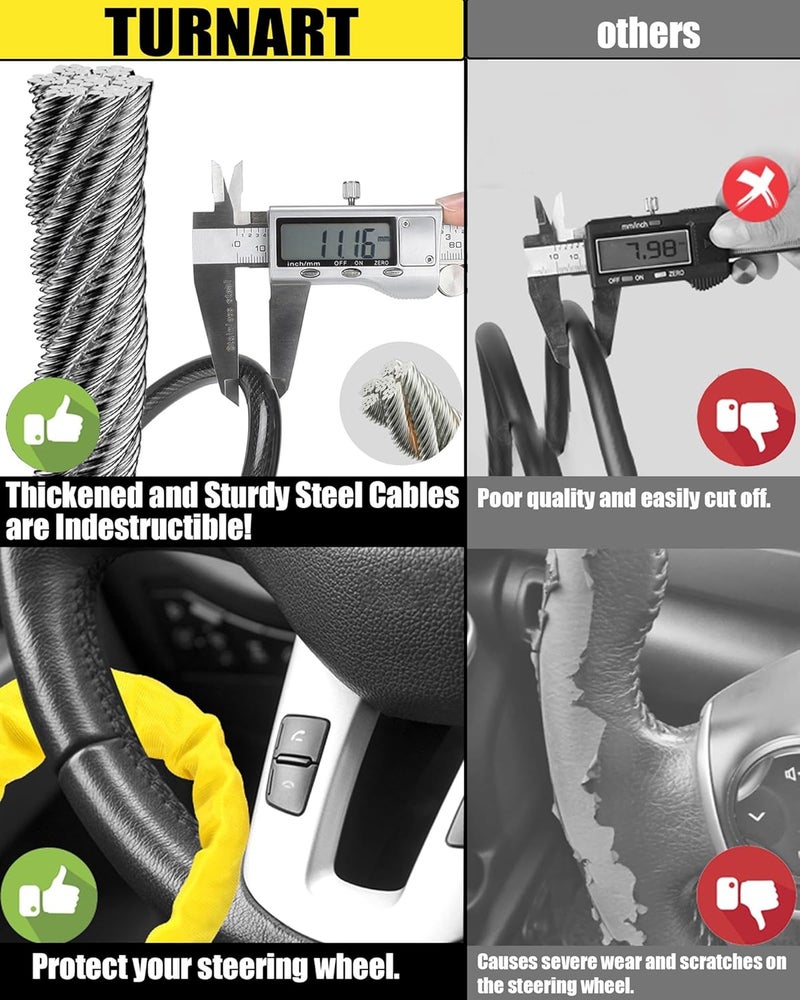 Turnart Steering Wheel Lock - Red Anti-Theft Device - Image 4