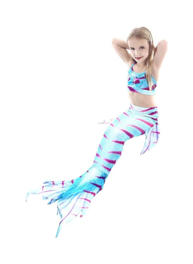 NIBEMINENT 3-Piece Mermaid Swimming Costume Set 130cm - Image 2