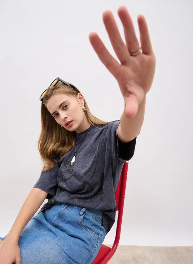 Disney  Disney Graphic Print Short Sleeve Oversized T-Shirt for Women | Best Price UAE