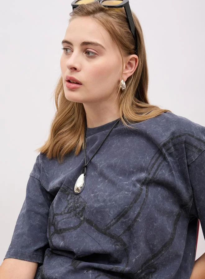 Disney  Disney Graphic Print Short Sleeve Oversized T-Shirt for Women | Best Price UAE