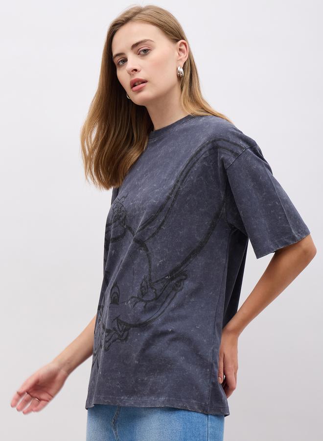 Disney Graphic Print Short Sleeve Oversized T-Shirt - Image 3