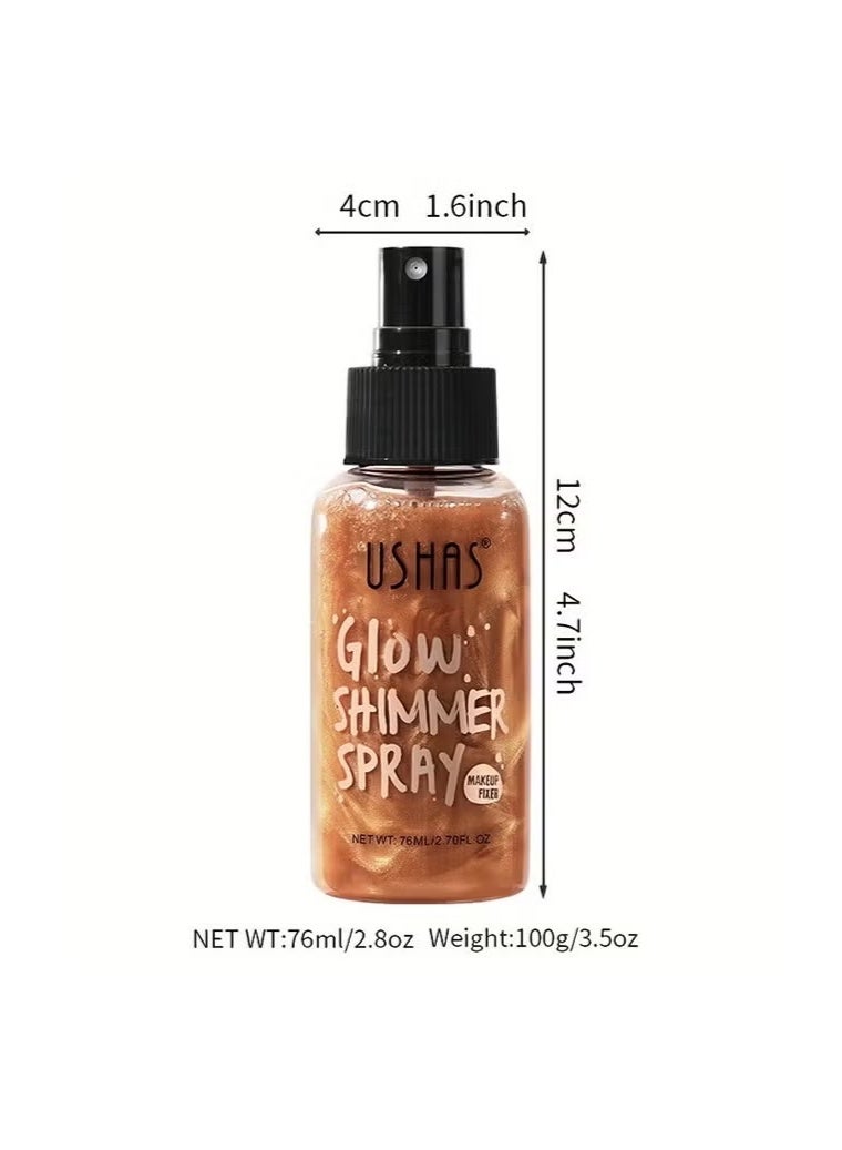 Ushas Glow Shimmer Spray - Shimmer Body Oil Liquid Easy to Push Away Natural Moisture Glitter Face Brightening Glow Pearl Highlighter Illuminator Shine Contouring Makeup for Face and Body #04 - Image 4
