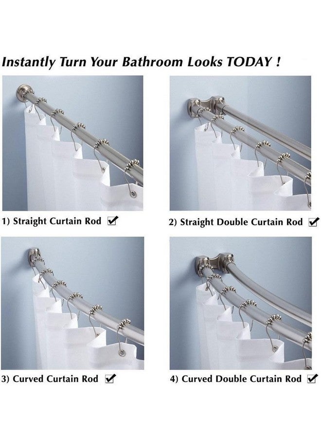 Style Keepers 60 Pcs Shower Curtain Hook Rings, Stainless Steel Roller Balls Bath Curtain Rings for Bathroom Shower Curtain Rods, Rust-Resistant Shower Curtain Hooks Rings for Bathroom (7 x 3.5 cm, Silver) (60) - Image 3