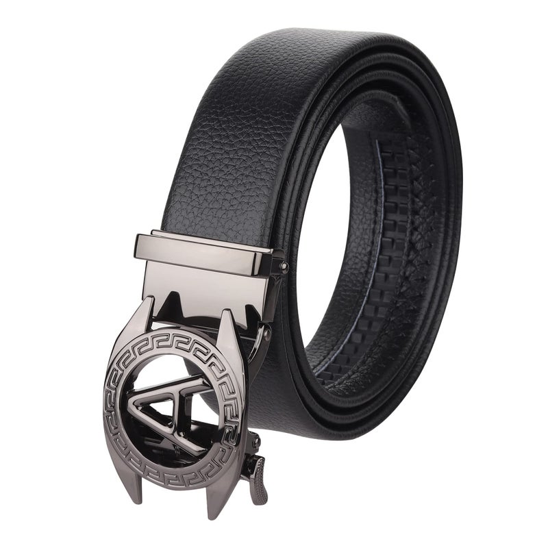 ZORO mens belt, PU leather belt for men, alphabet letter A B G N M R S T V (Black 82-A) - Image 5