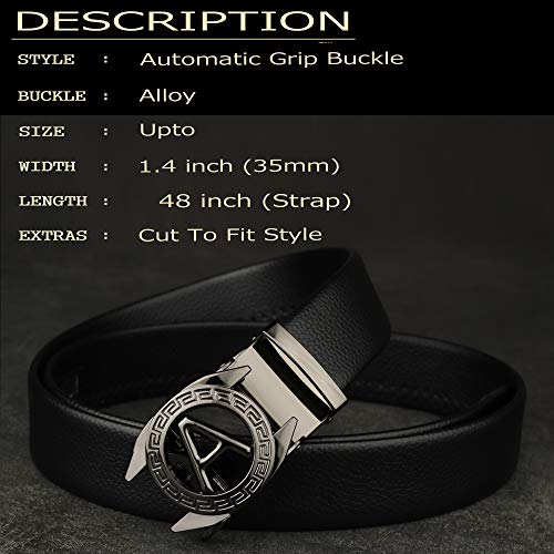 ZORO mens belt, PU leather belt for men, alphabet letter A B G N M R S T V (Black 82-A) - Image 3