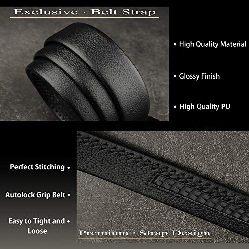 ZORO mens belt, PU leather belt for men, alphabet letter A B G N M R S T V (Black 82-A) - Image 4