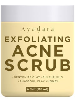 AYADARA Exfoliating Acne Scrub 4 fl oz118 ml Exfoliating Acne Face Wash Natural Facial Scrub for Severe and Hormonal Acne Facial Acne Scrub for Teens Women Men and Adults 120Day Supply 