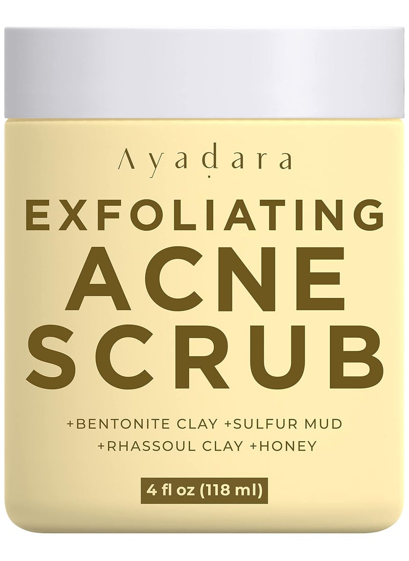AYADARA - Exfoliating Acne Scrub 4 fl oz118 ml Exfoliating Acne Face Wash Natural Facial Scrub for Severe and Hormonal Acne Facial Acne Scrub for Teens Women Men and Adults 120Day Supply - Image 1