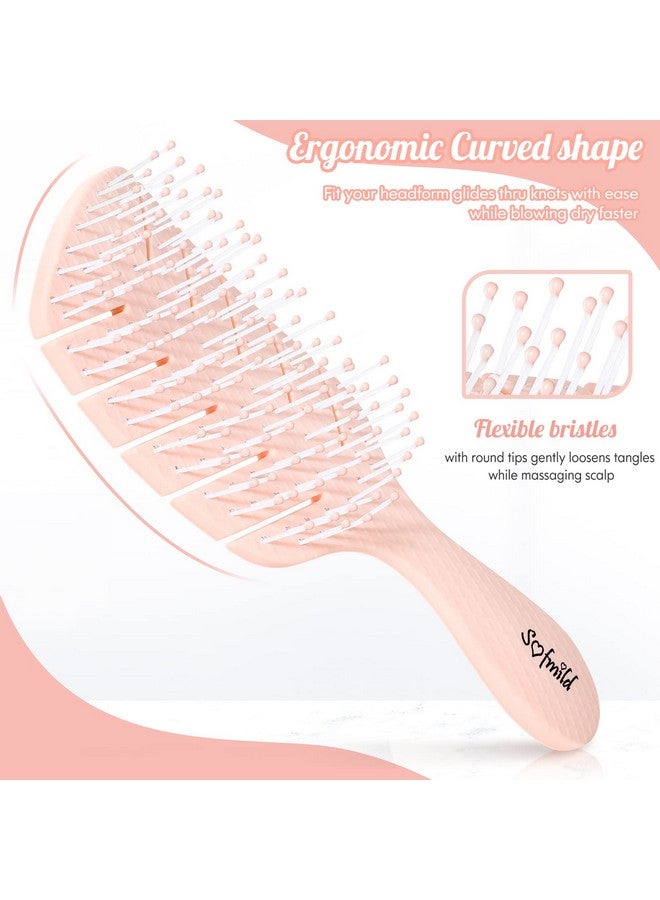 Sofmild Hair Brushsofmild Curved Vented Paddle Brush For Faster Blow Dryingdetangle Brush Flexible Bristles Glide Thru Tangles With Ease Detangling Styling Hair Brushes For Women Curly Thick Wet Hair - Image 2