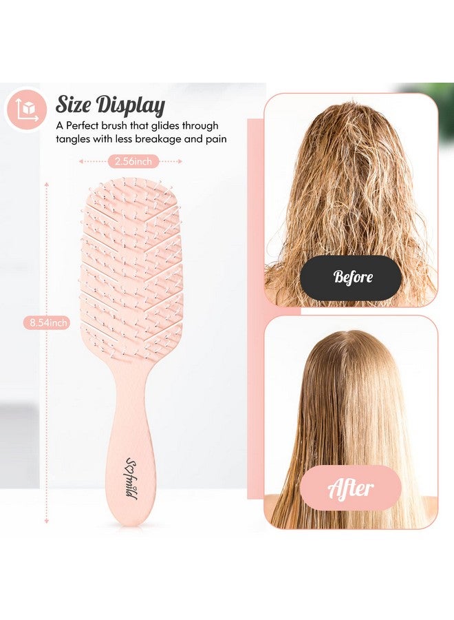 Sofmild Hair Brushsofmild Curved Vented Paddle Brush For Faster Blow Dryingdetangle Brush Flexible Bristles Glide Thru Tangles With Ease Detangling Styling Hair Brushes For Women Curly Thick Wet Hair - Image 3