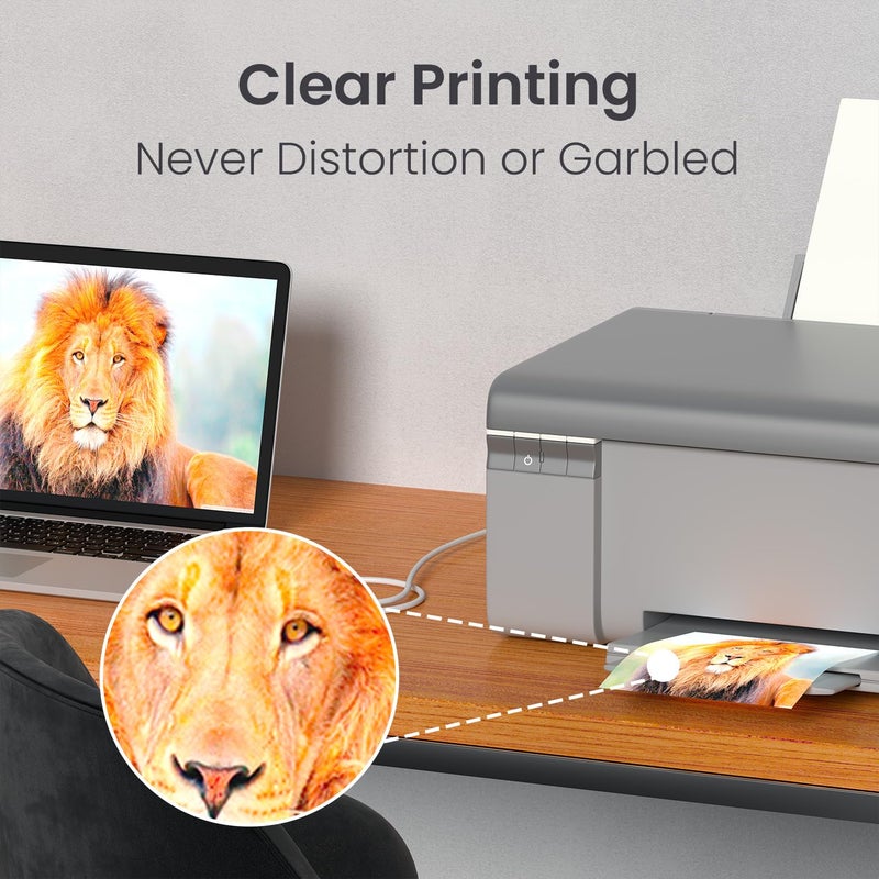 Portronics PrintLink 3 Printer Cable with USB Type-A to USB Type-B Male Connectors, 3 Meters / 10 Ft Long, High-Speed Transfer Cord for Printers & Scanners (White) - Image 4