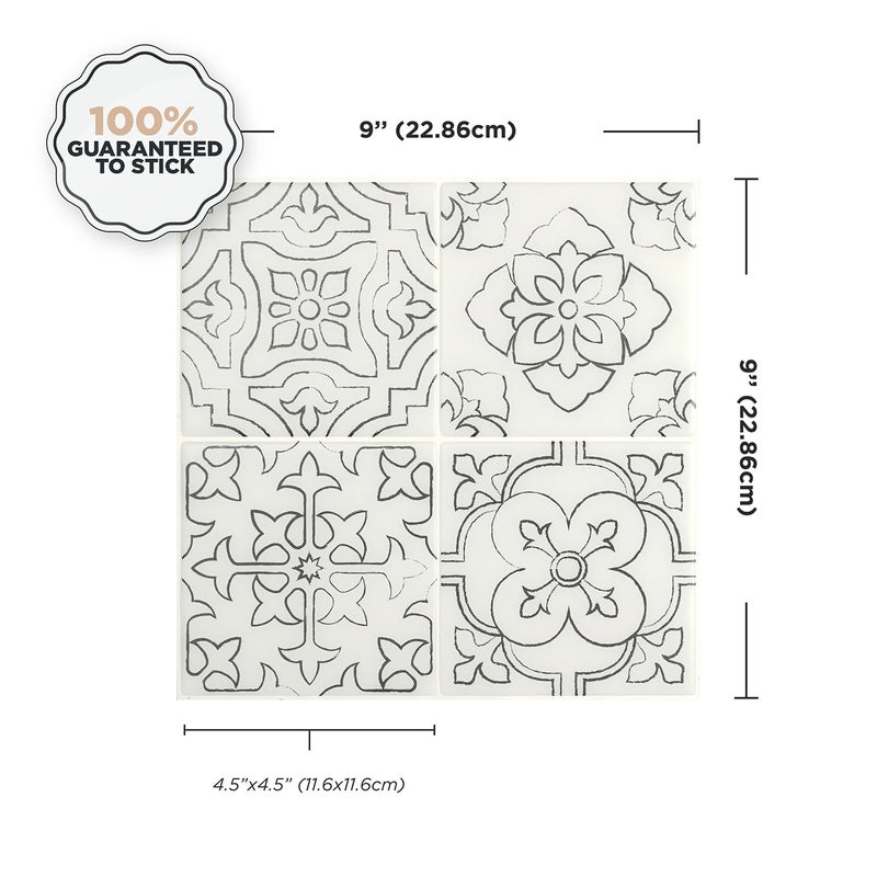 SMART TILES Peel and Stick Backsplash - 5 Sheets of 9" x 9" - 3D Adhesive Peel and Stick Tile Backsplash for Kitchen, Bathroom, Wall Tile - Image 3