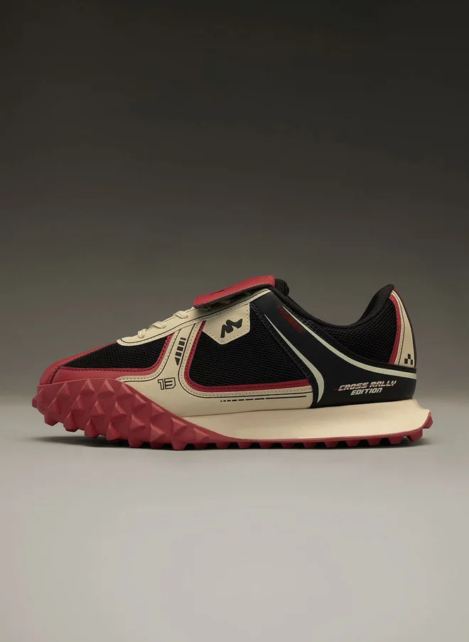ذا سوليد ستور The Souled Store Men Velocity Printed Low Top Sneakers in White, Black & Red