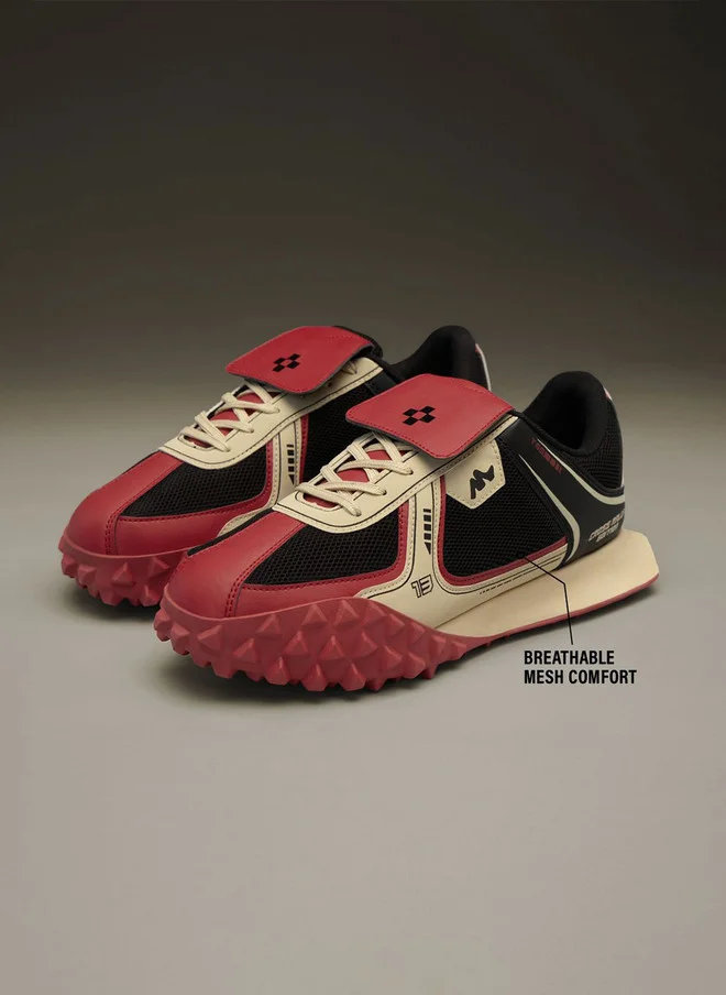 The Souled Store  The Souled Store Men Velocity Printed Low Top Sneakers in White, Black & Red  | Best Price UAE