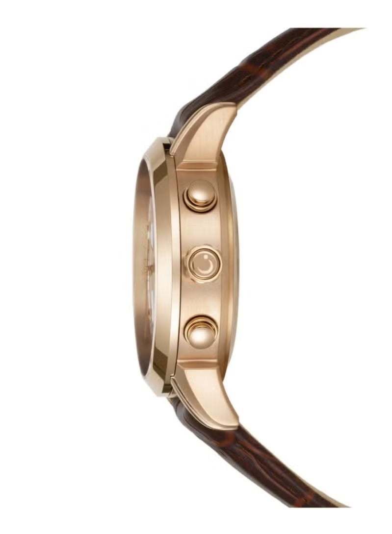 الفجر ساعة رجالية جلدية فاخرة فاخرة بنية اللون للرجال WA-10 - Image 2