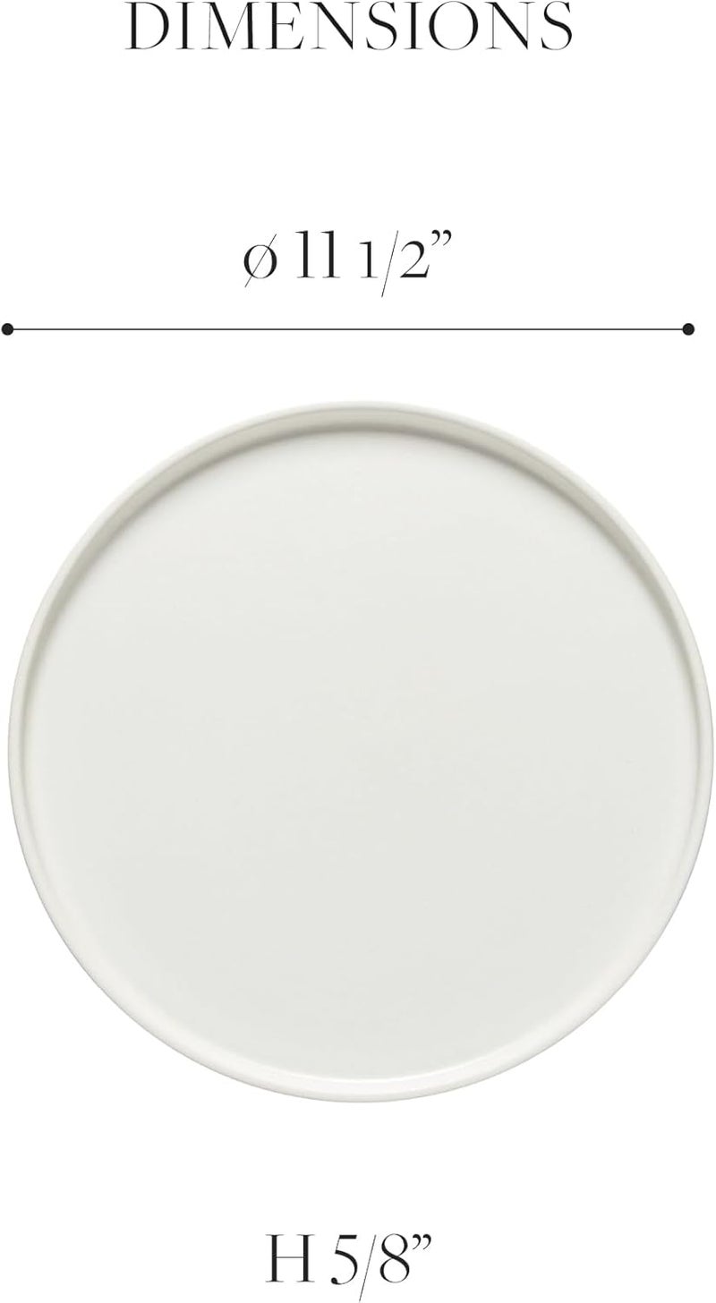 Costa Nova Ceramic Stoneware 12 Charger Plate  Redonda Collection White  Microwave  Dishwasher Safe Dinnerware  Food Safe Glazing  Restaurant Quality Tableware - Image 2