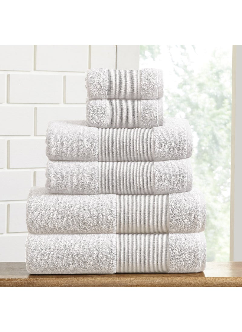 Modern Threads Modern Threads Air Cloud 6Piece Towel Set  100 ZeroTwist Cotton 500 GSM Quick Dry  Plush White 