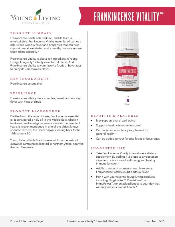 Young Living Frankincense Vitality 5ml | Health & Wellness Support | Vegan & Gluten-Free | Spicy, Exotic Flavor | Premium Essential Oil Supplement | Can Be Added to Foods or Beverages - Image 5