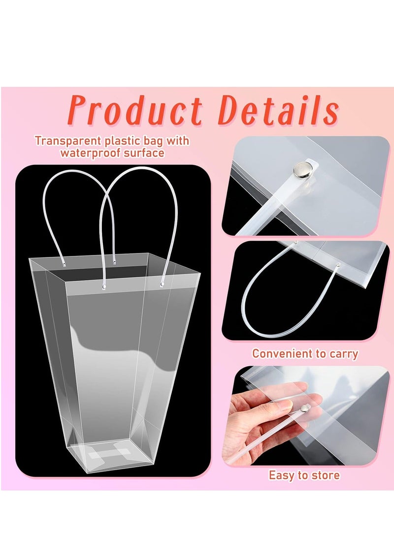 10 Pack Clear Flower Bouquet Bags, Gift Bags with Long Handles, Party Floral Packing Transparent Wrap Bag for, Birthdays, Mother's Day, Father’s Wedding, Anniversary, Housewarmings - Image 5