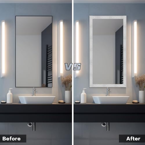 WADILE 180"x 3.1" Crown Molding Peel and Stick, Flexible Wallpaper Border Wall Trim Border, Self Adhesive Mirror Moulding Frame Lines, 3D Edging Foam Ceiling Baseboard, White… - Image 4