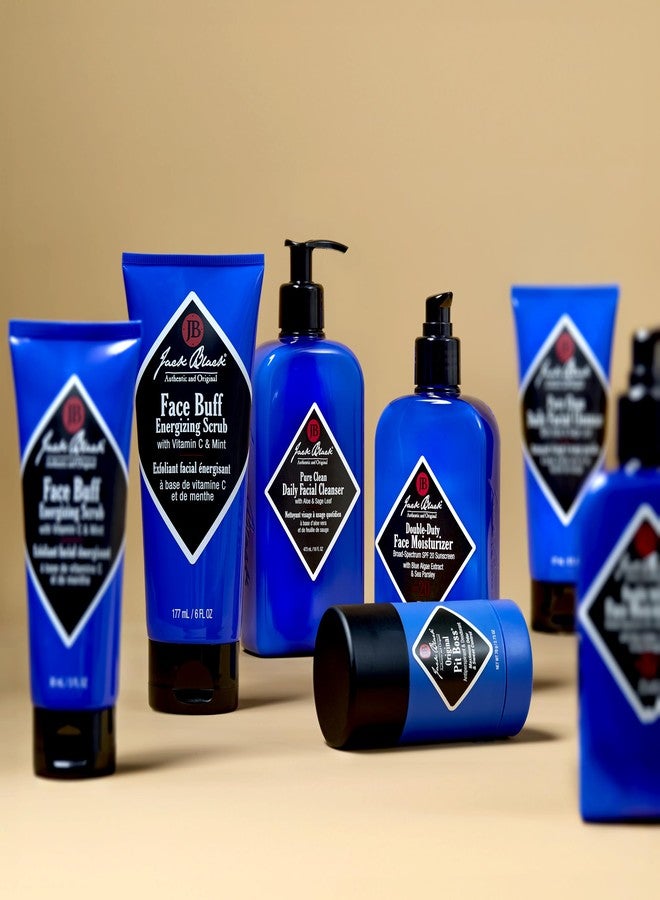 Jack Black Face Cleansing Essentials Set - Pure Clean Daily Facial Cleanser, 2-in-1 Mens Facial Cleanser & Toner + Face Buff Energizing Scrub, Exfoliating Wash for Men - Image 4