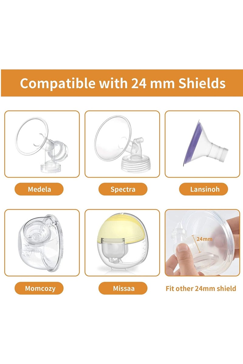 مقابض 17 مم و 19 مم للفلانجات لجزئيات مضخة الحليب momcozy S9/S12/S9pro/S12pro/Lansinoh/Bellababy البديلة، مقابض فلانج مضخة الحليب القابلة للارتداء لتقليل من 24 مم إلى 17 مم/19 مم، 4 قطع - Image 2
