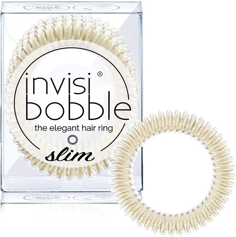 Invisibobble Slim Hair Ties in Stay Gold - Elegant Hair Ring for Comfortable Styling - Image 1