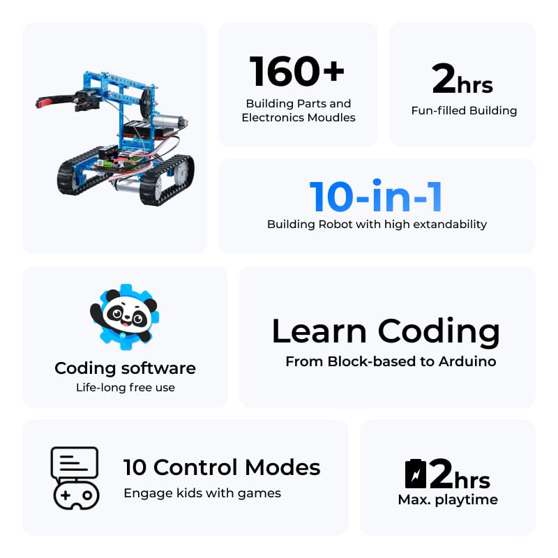 Makeblock mBot Ultimate 10 in 1 Robot Building Toys, Robotics Kit App Remote Control Robot Toys Compatible with Arduino C & Raspberry Pi, STEM Educational DIY Robot Arm Kit Gift for Teenagers & Adults - Image 2