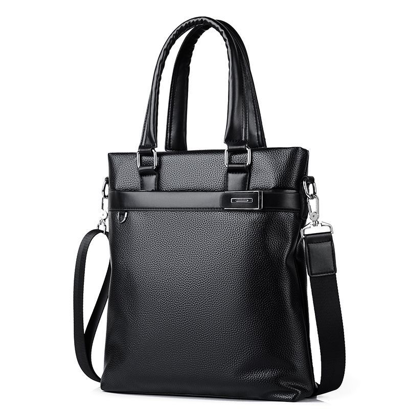 Genuine Leather Leather Bag Men'S Bag Vertical Handbag Hand Briefcase Men'S Business Shoulder Bag Trendy Crossbody Bag - Image 4