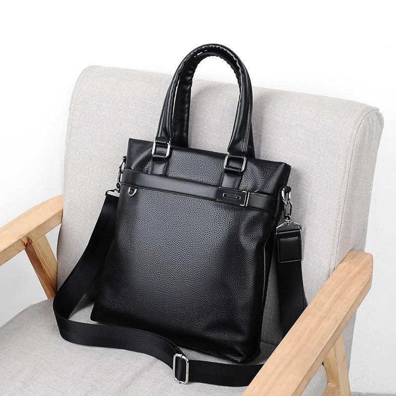 Genuine Leather Leather Bag Men'S Bag Vertical Handbag Hand Briefcase Men'S Business Shoulder Bag Trendy Crossbody Bag - Image 5
