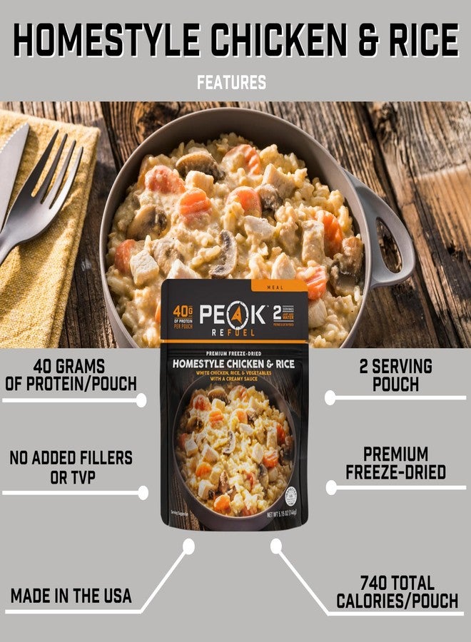Peak Refuel Homestyle Chicken and Rice | Freeze Dried Backpacking and Camping Food | Amazing Taste | High Protein | Real Meat | Quick Prep Meals (2-Pack) - Image 5