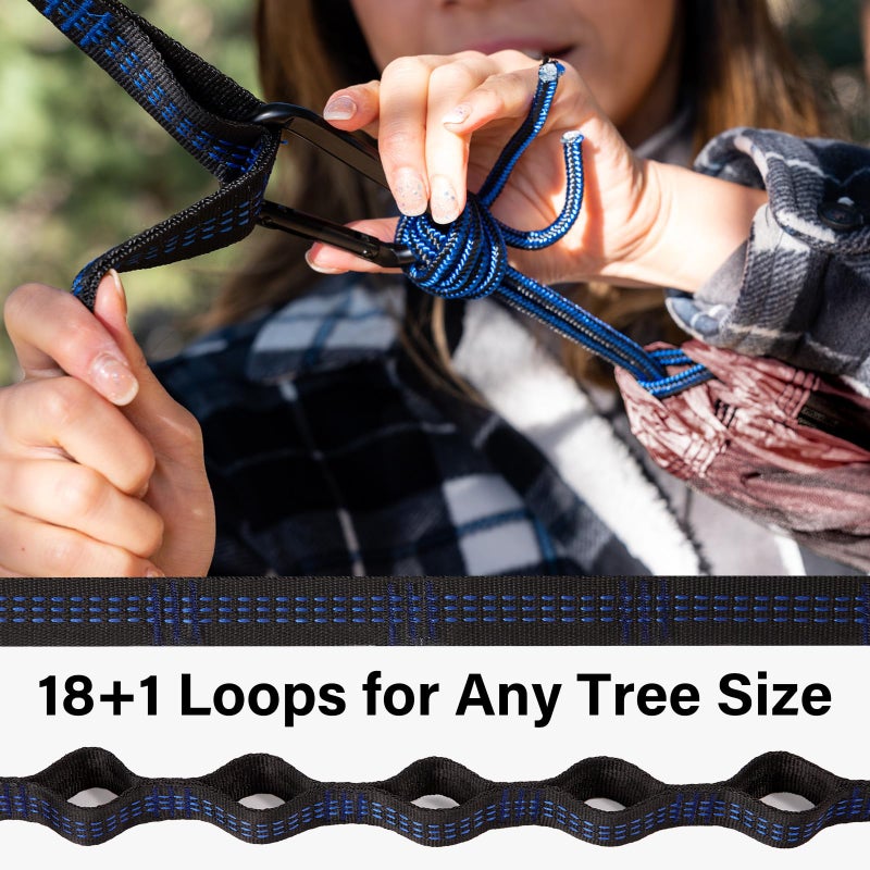 Kootek Camping Hammock 500 lbs Capacity, Portable Hammocks with Tree Straps & Attached Carry Bag, Camping Essentials Gear, Perfect for Outside Indoor Hiking Beach Backpack Travel - Image 5