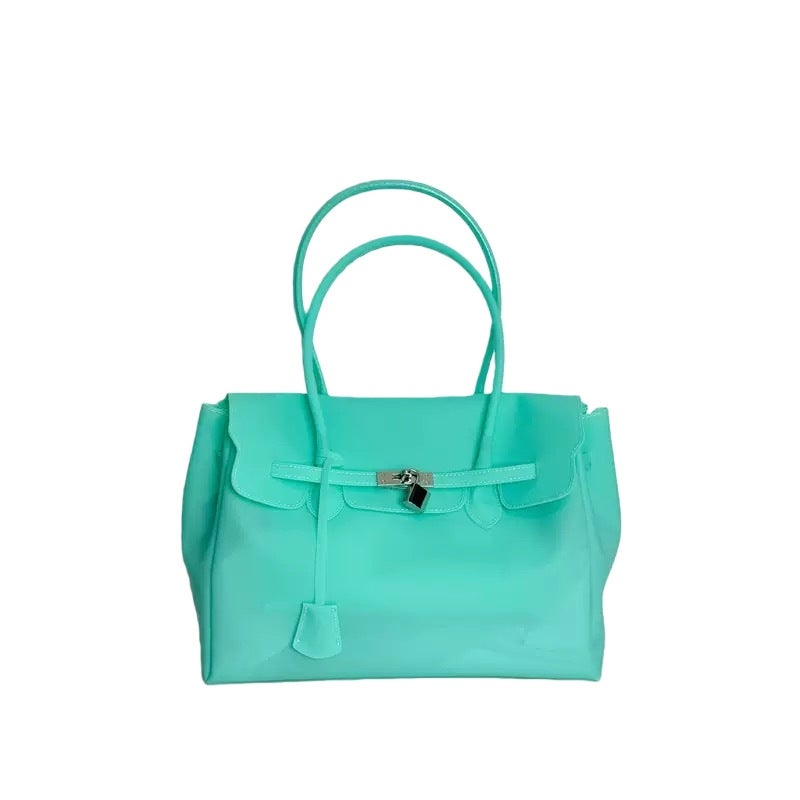 Women's Korean Style Jelly Kelly Shoulder Bag, Large Capacity PVC Commuting Handbag - Image 5