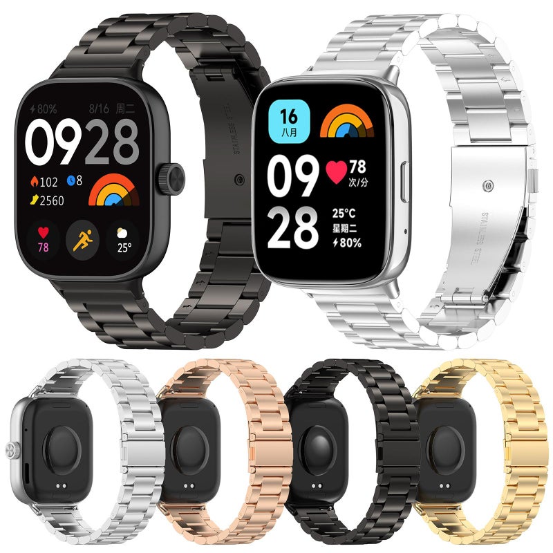 For Xiaomi Smart Band 10 / 9 / 8 Nfc Three Beads Quick Release Metal Watch Band(Black) - Image 3