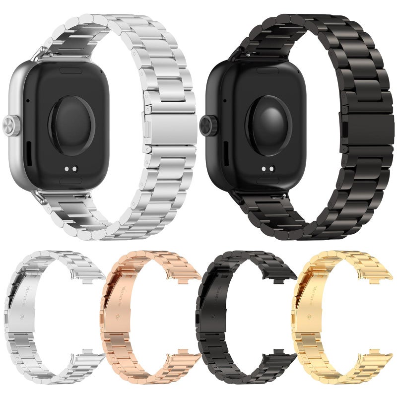 For Xiaomi Smart Band 10 / 9 / 8 Nfc Three Beads Quick Release Metal Watch Band(Black) - Image 4