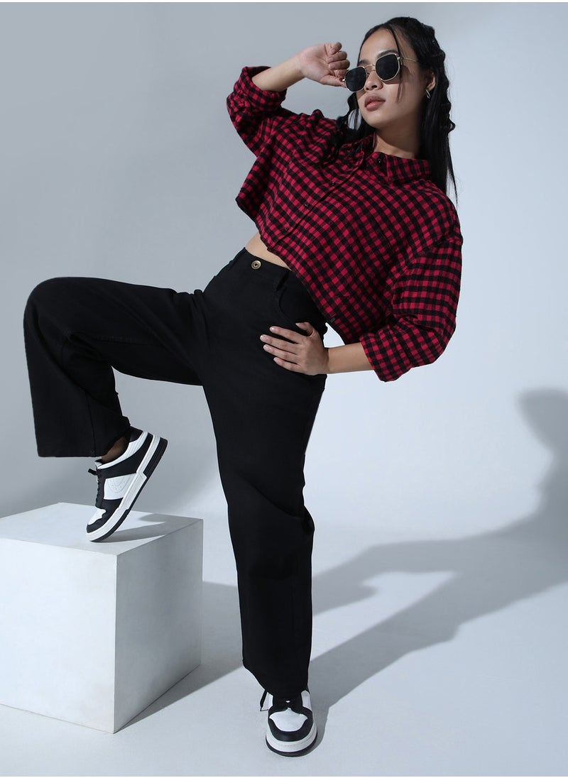 Hubberholme - Women's Red & Black Buffalo Checks Casual Shirt - Image 1