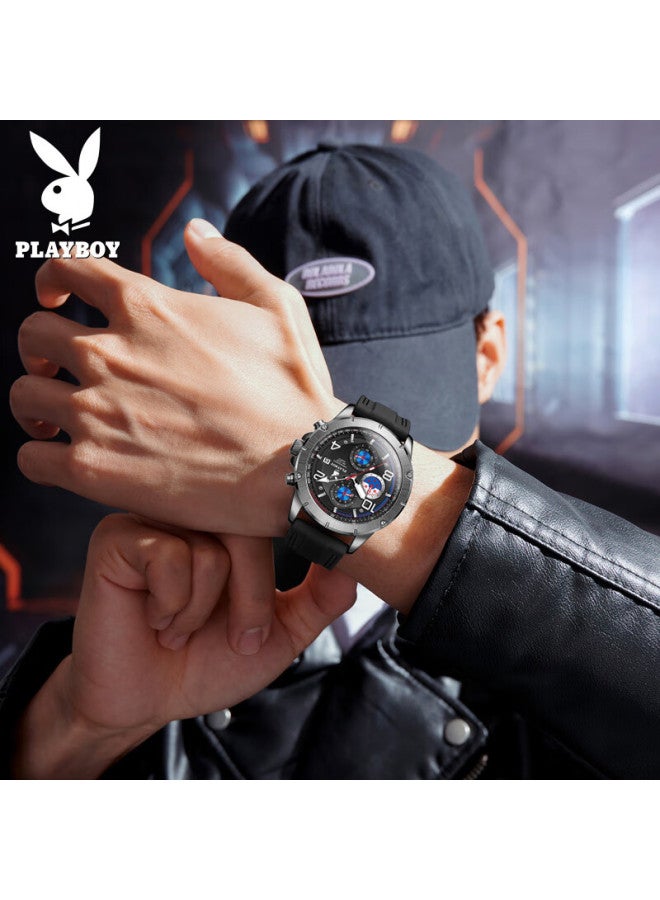 Playboy Men's Mechanical Style Luminous Waterproof Quartz Watch Multifunctional Top National Brand Birthday Gift - Image 3