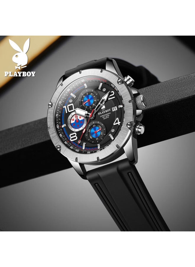Playboy Men's Mechanical Style Luminous Waterproof Quartz Watch Multifunctional Top National Brand Birthday Gift - Image 1