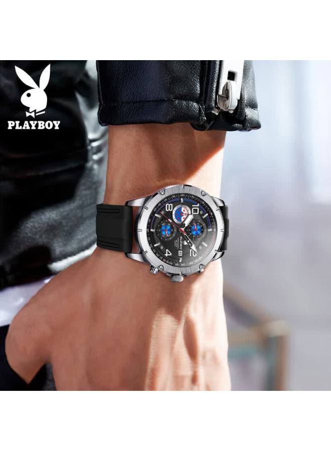 Playboy Men's Mechanical Style Luminous Waterproof Quartz Watch Multifunctional Top National Brand Birthday Gift - Image 4