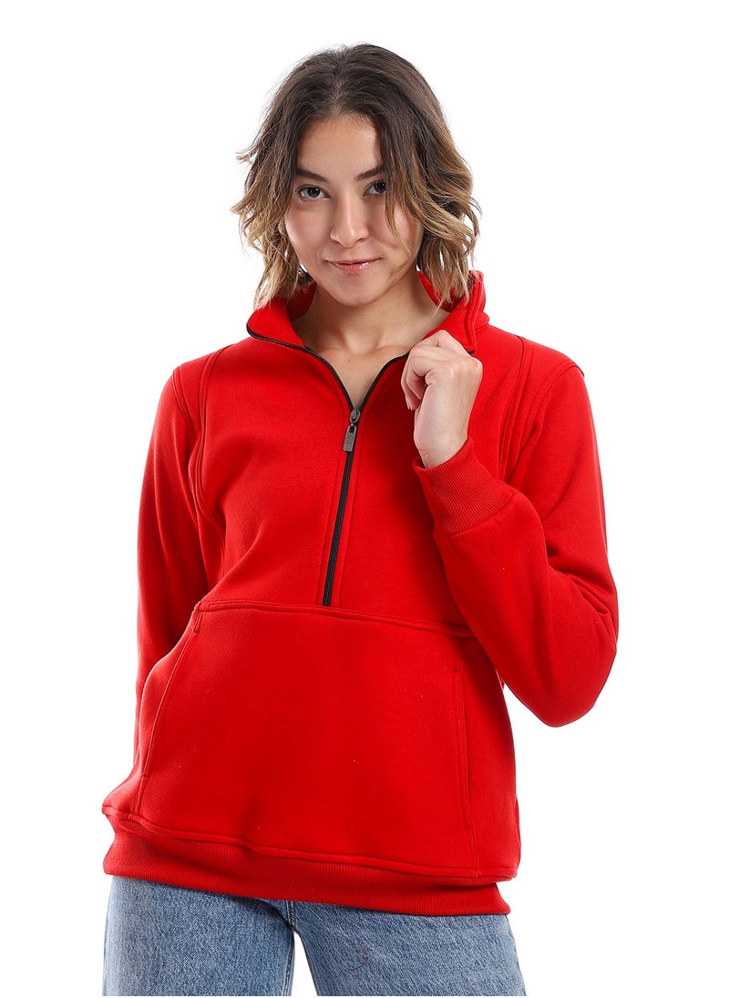 Caesar - Women Closed Hoodie With Front Zipper - Image 1