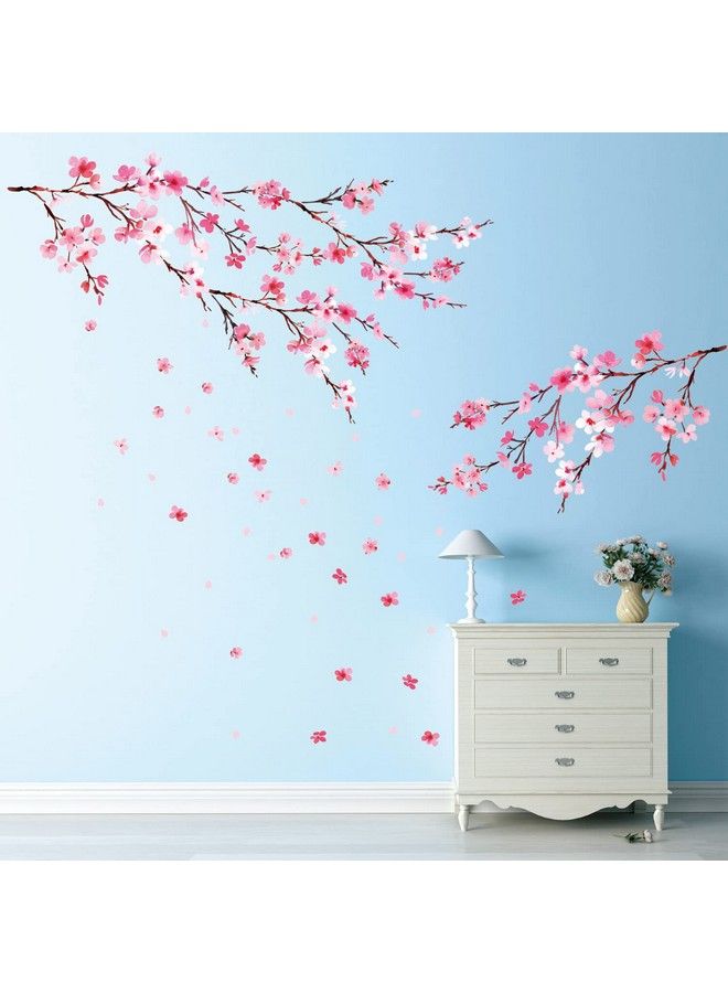 Decowall Ds122003P1903 Watercolor Cherry Blossoms Kids Wall Stickers Wall Decals Peel And Stick Removable Wall Stickers For Kids Nursery Bedroom Living Room D?Cor - Image 1
