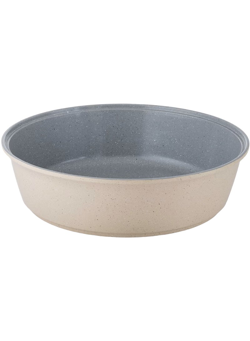 Badraig 12-Piece Granite Cookware Set Saudi Made Safe Dishwasher, PTFE/PFOA Free, Marble Nonstick Coating Stock Pot Fry Pan Kitchen Tool Silicone Grip - Beige - Image 4