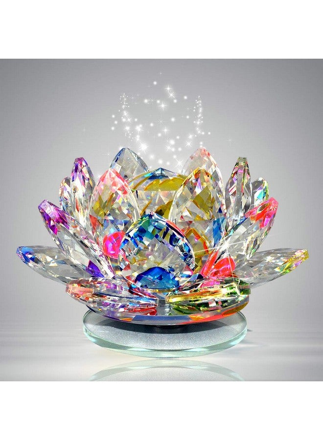 Reiki Crystal Products Reiki Crystal Products Crystal Lotus Showpiece (30 mm, Multicolour ), Love - Image 1