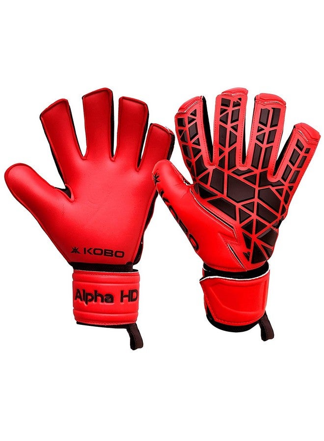 Kobo Rubber 2324-Alpha-Hd Latex Soccer Goal Keeper Gloves, 7.5-Inch (Red) - Image 1