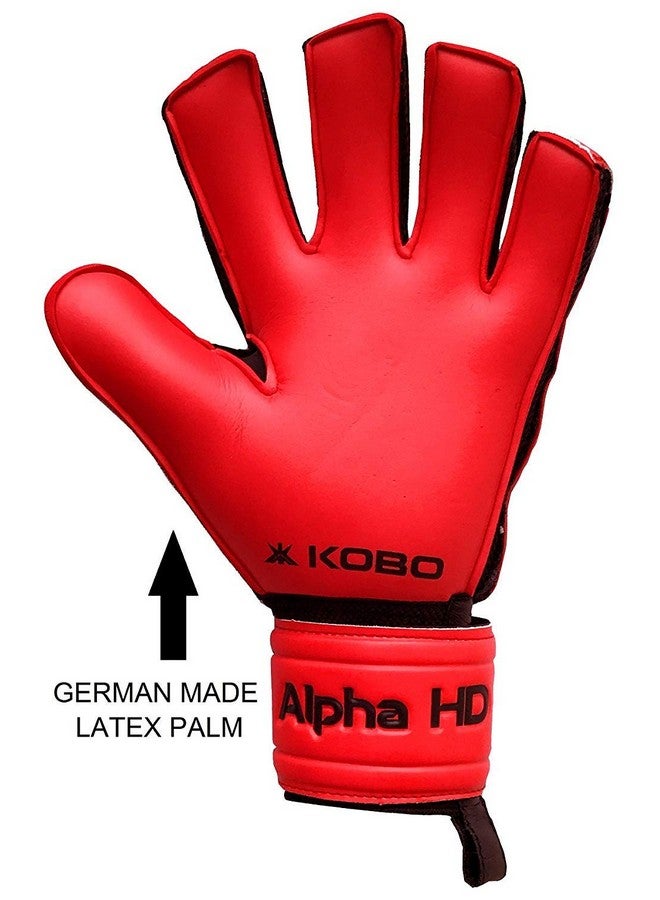Kobo Rubber 2324-Alpha-Hd Latex Soccer Goal Keeper Gloves, 7.5-Inch (Red) - Image 2